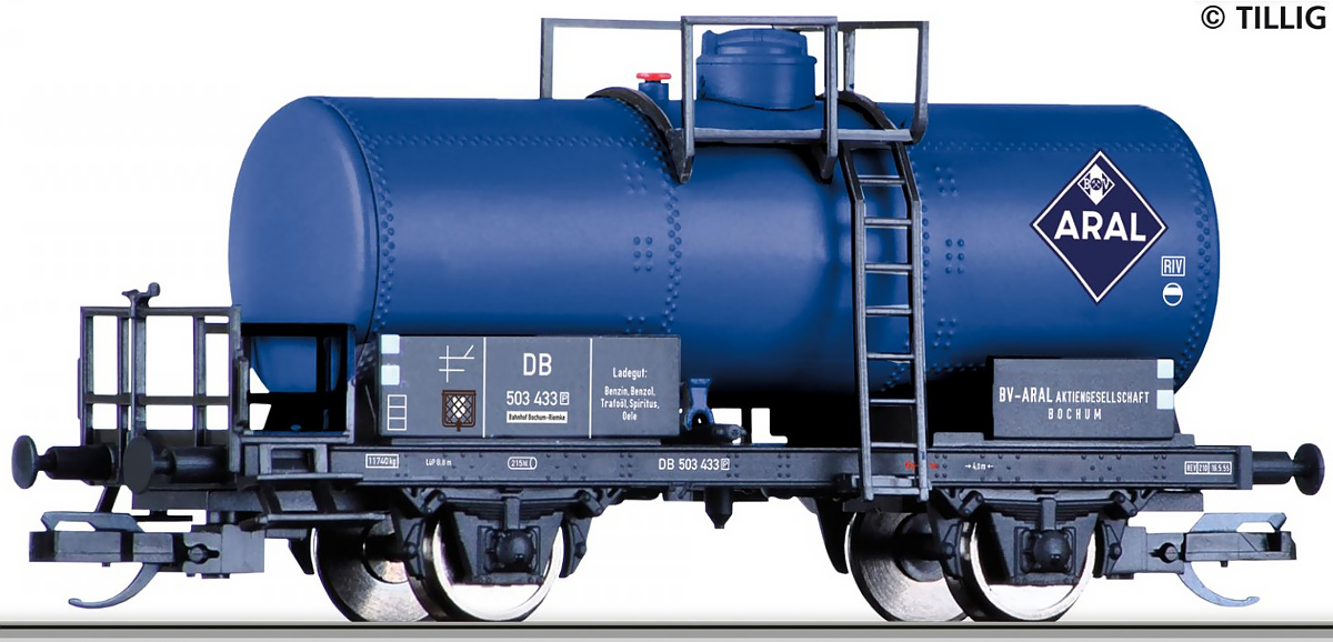Modelová železnice - TT Cisternový vůz "BV ARAL", DB, Ep.III