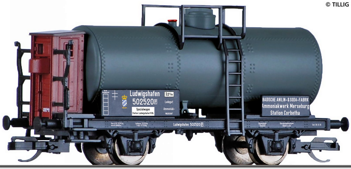 Modelová železnice - TT Cisternový vůz "Badische Anilin-Sodafabrik", KBayStsB, Ep.I