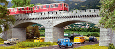 H0 Stavebnice - železniční most kamenný přímý 400mm