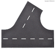 H0 Kompozit - silnice asfaltová 80mm odbočení 60° pravé
