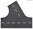 H0 Kompozit - silnice asfaltová 80mm odbočení 60° levé